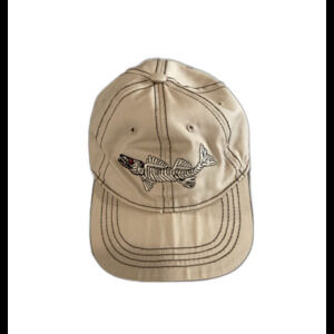 Fish Fossil Skeleton Cap Hat Unisex Adjustable Color Tan Baseball Cap